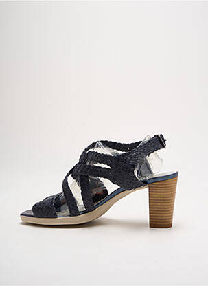 Sandales/nu pieds tissage satiné talon de 4 à 6cm bleu UN TOUR EN VILLE femme