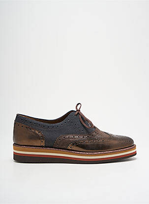 Derbies matière lisse talon plat jusqu'à 3cm marron PERTINI femme