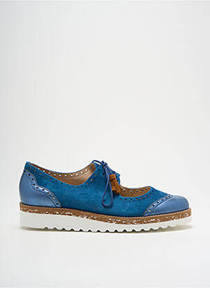 Derbies nubuck talon plat jusqu'à 3cm bleu PINTO DI BLU femme