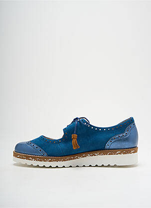Derbies nubuck talon plat jusqu'à 3cm bleu PINTO DI BLU femme