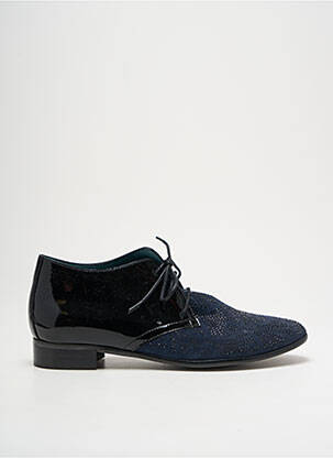 Derbies nubuck talon plat jusqu'à 3cm bleu KARSTON femme