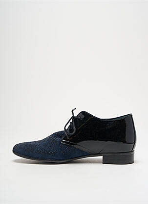 Derbies nubuck talon plat jusqu'à 3cm bleu KARSTON femme