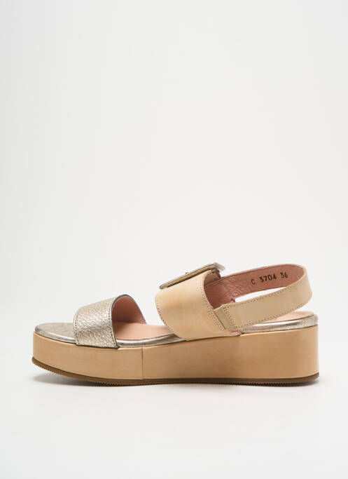 Sandales/nu pieds matière lisse talon de 4 à 6cm beige WONDERS femme