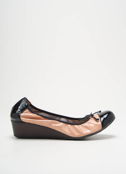 Ballerines tissage vernis talon de 4 à 6cm beige WONDERS femme