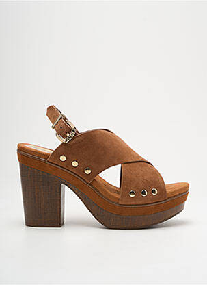 Sandales/nu pieds semi compensé talon haut de 10cm et plus marron TAMARIS femme
