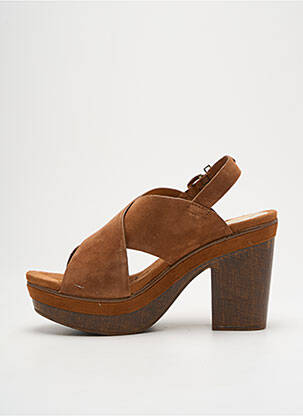 Sandales/nu pieds semi compensé talon haut de 10cm et plus marron TAMARIS femme