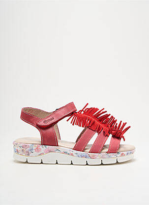 Sandales/nu pieds matière lisse talon de 4 à 6cm rouge NICE femme