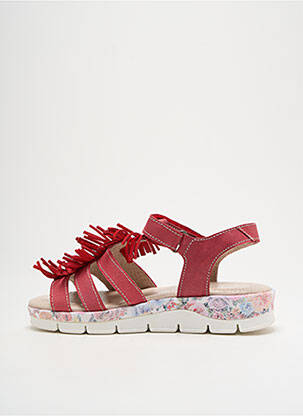 Sandales/nu pieds matière lisse talon de 4 à 6cm rouge NICE femme