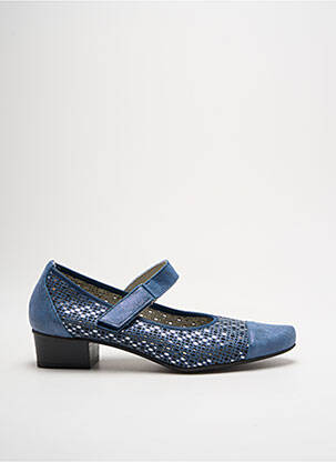 Escarpins tissage satiné talon plat jusqu'à 3cm bleu DORKING femme