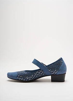 Escarpins tissage satiné talon plat jusqu'à 3cm bleu DORKING femme
