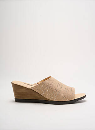 Mules/sabots talon compensé talon de 4 à 6cm beige HELLER femme