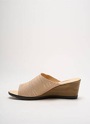 Mules/sabots talon compensé talon de 4 à 6cm beige HELLER femme