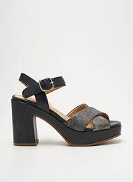 Sandales/nu pieds semi compensé talon de 7 à 9cm noir MINKA DESIGN femme