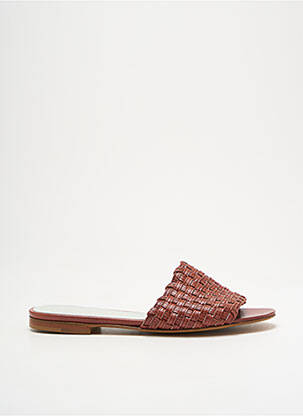 Mules/sabots tissage satiné talon plat jusqu'à 3cm marron MICHEL VIVIEN femme