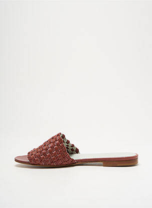 Mules/sabots tissage satiné talon plat jusqu'à 3cm marron MICHEL VIVIEN femme
