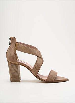 Sandales/nu pieds matière lisse talon de 7 à 9cm beige DONNA PIU femme