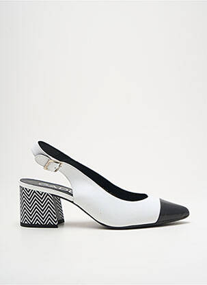 Escarpins tissage satiné talon de 4 à 6cm blanc GADEA femme