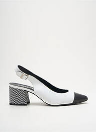 Escarpins tissage satiné talon de 4 à 6cm blanc GADEA femme