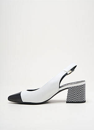 Escarpins tissage satiné talon de 4 à 6cm blanc GADEA femme