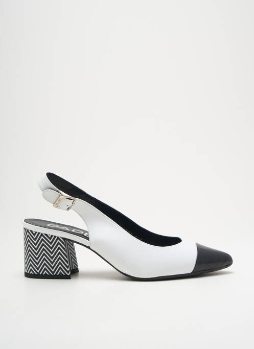 Escarpins tissage satiné talon de 4 à 6cm blanc GADEA femme