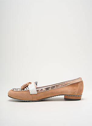 Mocassins nubuck talon plat jusqu'à 3cm beige REGARD femme