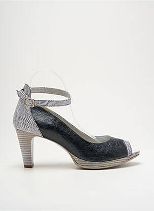 Escarpins tissage satiné talon de 7 à 9cm noir UN TOUR EN VILLE femme