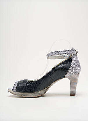 Escarpins tissage satiné talon de 7 à 9cm noir UN TOUR EN VILLE femme
