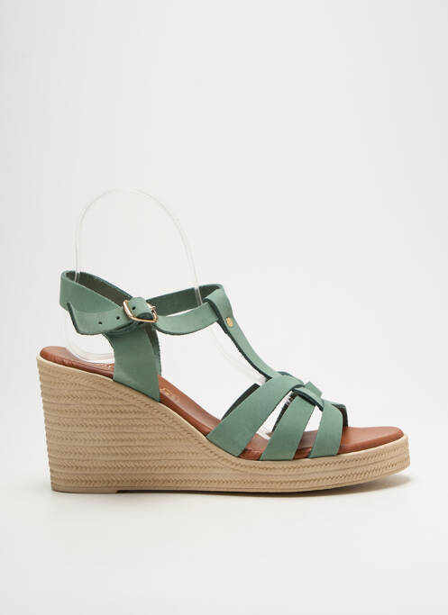Sandales/nu pieds matière lisse talon de 7 à 9cm vert GIRLHOOD femme
