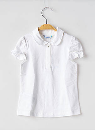 T-shirt coupe cintrée manches courtes blanc MAYORAL fille
