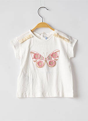 T-shirt coupe cintrée manches courtes blanc MAYORAL fille
