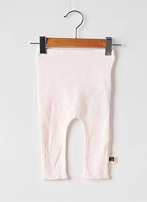Legging tissage popeline taille élastique rose BABY'S ONLY enfant