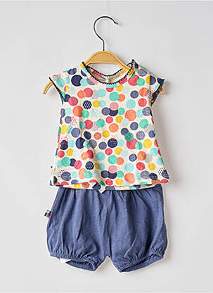 Ensemble short tissage popeline bleu BOBOLI fille
