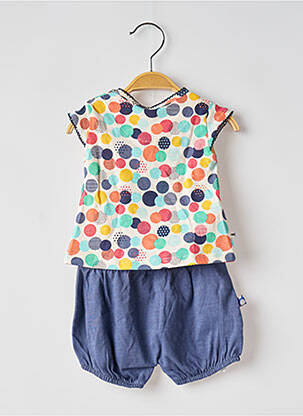 Ensemble short tissage popeline bleu BOBOLI fille