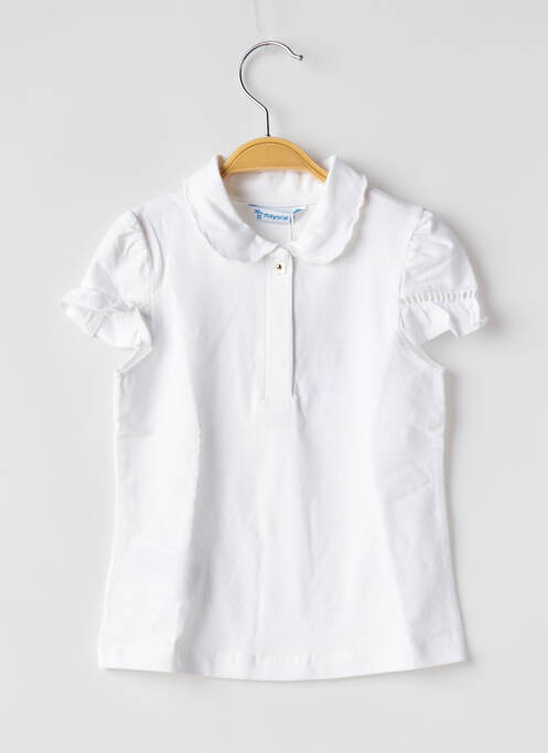 T-shirt coupe cintrée manches courtes blanc MAYORAL fille