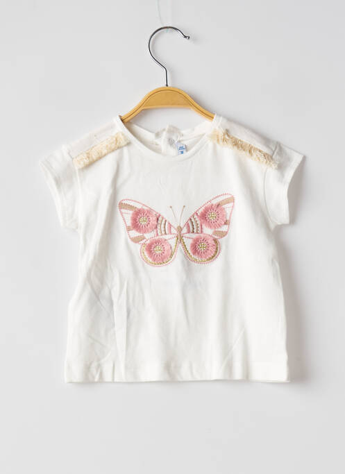 T-shirt coupe cintrée manches courtes blanc MAYORAL fille