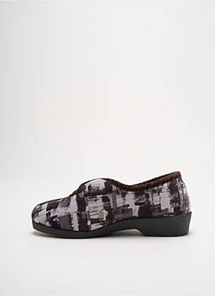 Chaussons/pantoufles tissage velours talon plat jusqu'à 3cm marron FARGEOT femme