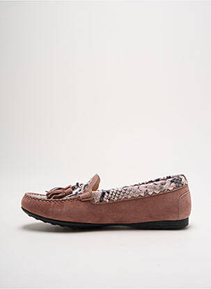 Mocassins tissage satiné talon plat jusqu'à 3cm rose TRIVER FLIGHT femme