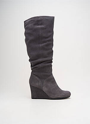 Bottes nubuck talon de 7 à 9cm gris CLARKS femme