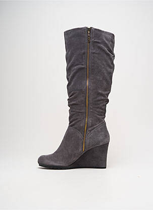 Bottes nubuck talon de 7 à 9cm gris CLARKS femme