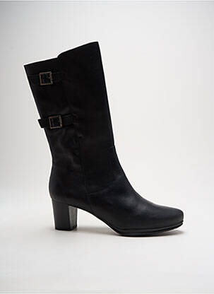 Bottes tissage satiné talon de 4 à 6cm noir FOLIE'S femme