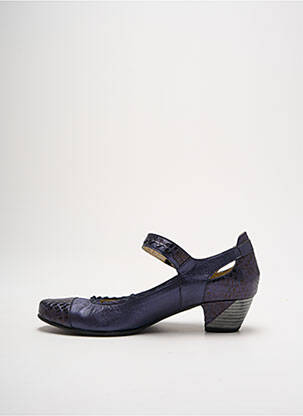 Escarpins tissage satiné talon de 4 à 6cm bleu J.METAYER femme