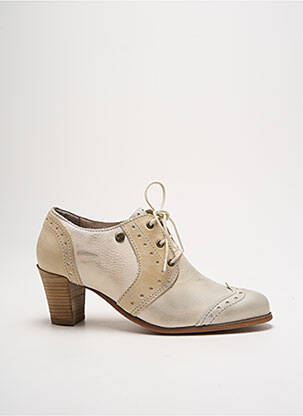 Derbies tissage satiné talon de 4 à 6cm beige DKODE femme