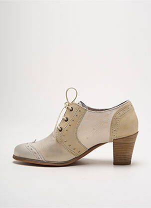 Derbies tissage satiné talon de 4 à 6cm beige DKODE femme