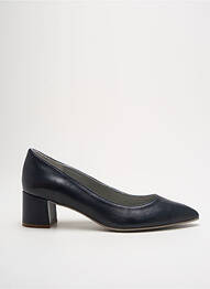 Escarpins tissage satiné talon de 4 à 6cm bleu UN TOUR EN VILLE femme