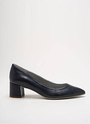 Escarpins tissage satiné talon de 4 à 6cm bleu UN TOUR EN VILLE femme