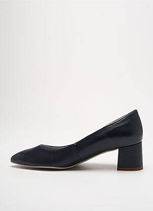 Escarpins tissage satiné talon de 4 à 6cm bleu UN TOUR EN VILLE femme