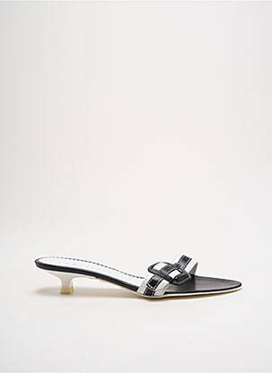 Mules/sabots tissage satiné talon de 4 à 6cm blanc PARALLELE femme
