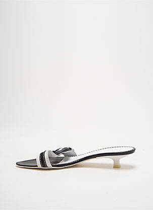 Mules/sabots tissage satiné talon de 4 à 6cm blanc PARALLELE femme