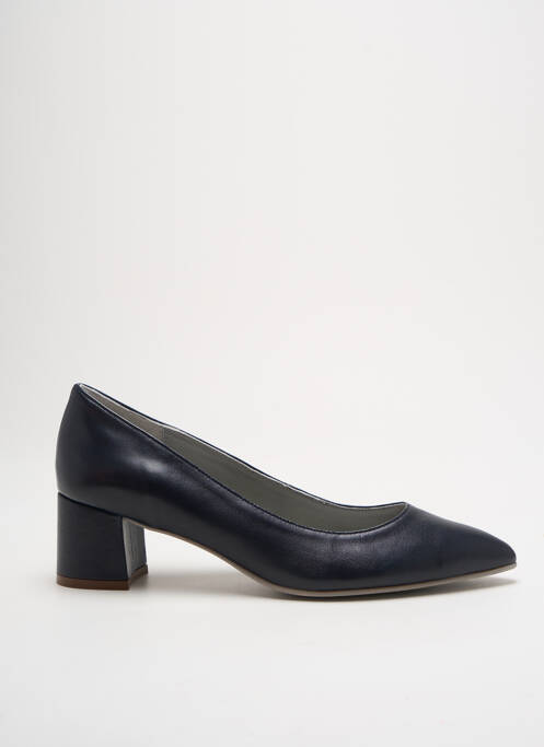 Escarpins tissage satiné talon de 4 à 6cm bleu UN TOUR EN VILLE femme