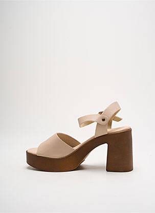 Sandales/nu pieds semi compensé talon de 7 à 9cm beige GIRLHOOD femme